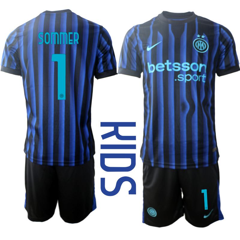 Youth 2025-2026 Club Inter Milan CF home Black #1 Soccer Jersey